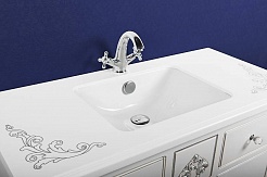 Водолей Мебель для ванной "Версаль 95" белая/серебро, зеркало Версаль в раме – фотография-4